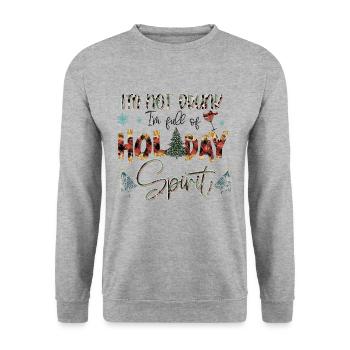 Joyeux Noël, Noël, vacances, jours fériés - Sweat-shirt Unisexe - gris chiné - Devant - Alina (178cm) & Michal (187cm)