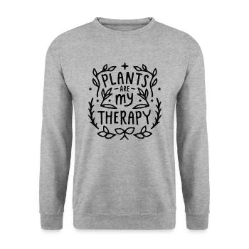 Les plantes sont ma thérapie humour jardinier - Sweat-shirt Unisexe - gris chiné - Devant - Alina (178cm) & Michal (187cm)
