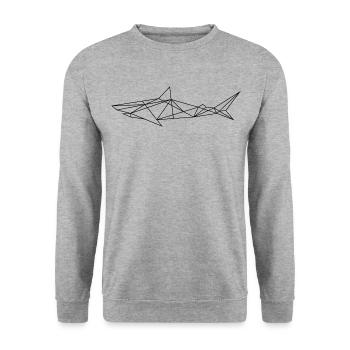 shark contour - Unisex Sweatshirt - salt & pepper - Front - Alina (178cm) & Michal (187cm)