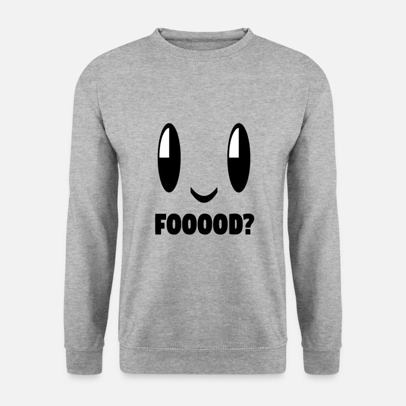 Food? - Unisex Pullover - Weißgrau meliert