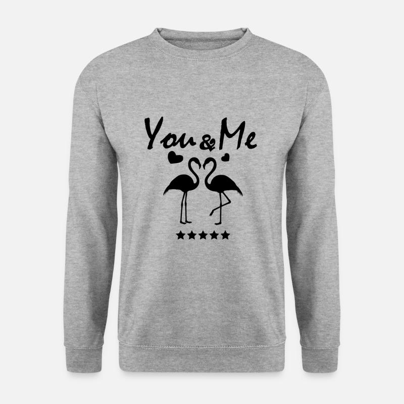 You and Me! Romantisches Pärchengeschenk - Unisex Pullover - Weißgrau meliert