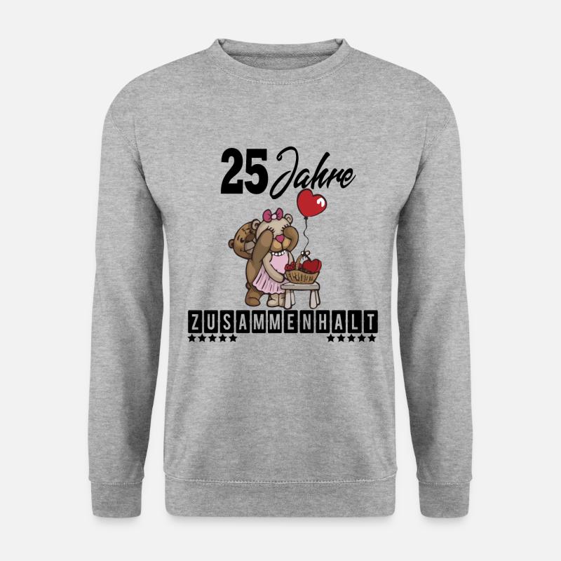 25 Jahre zusammengehalten! Silberhochzeit - Unisex Pullover - Weißgrau meliert