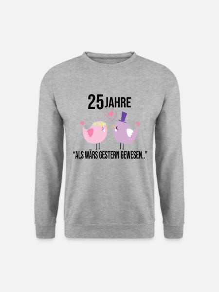 25 Jahre lang zusammen! Silberhochzeit - Unisex Pullover - Weißgrau meliert