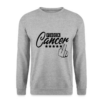 Fuck Cancer! Dire contre le cancer - Sweat-shirt Unisexe - gris chiné - Devant - Alina (178cm) & Michal (187cm)