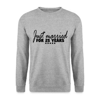Frsch marié depuis 25 ans! - Sweat-shirt Unisexe - gris chiné - Devant - Alina (178cm) & Michal (187cm)