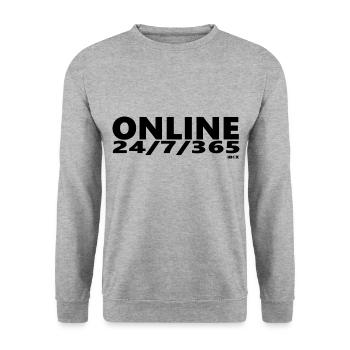 Online word Instagram youtube cool saying gamer - Unisex Sweatshirt - salt & pepper - Front - Alina (178cm) & Michal (187cm)