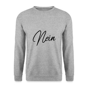 Einfach nein - Unisex Pullover - Weißgrau meliert - Vorne - Alina (178cm) & Michal (187cm)