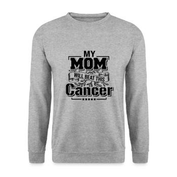 Meine Mutter wir diesen Krebs besiegen! - Unisex Pullover - Weißgrau meliert - Vorne - Alina (178cm) & Michal (187cm)