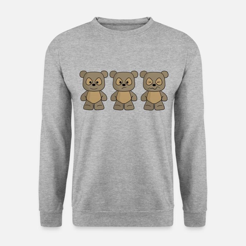 THREE BEARS - Unisex Pullover - Weißgrau meliert