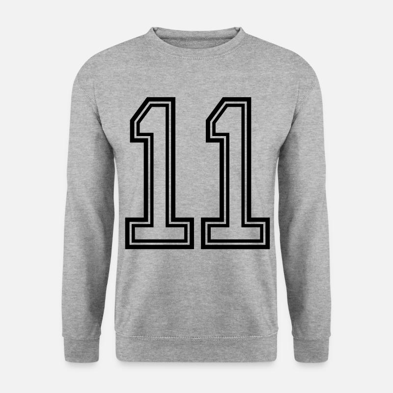 11 Zahl symbol - Unisex Pullover - Weißgrau meliert