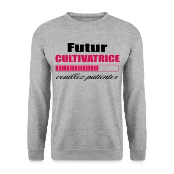 Futur Cultivatrice - Sweat-shirt Unisexe - gris chiné - Devant - Alina (178cm) & Michal (187cm)