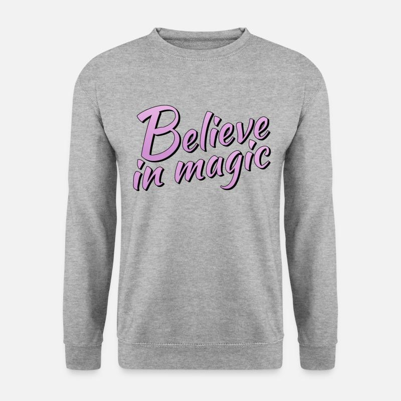 Believe in magic - Unisex Pullover - Weißgrau meliert