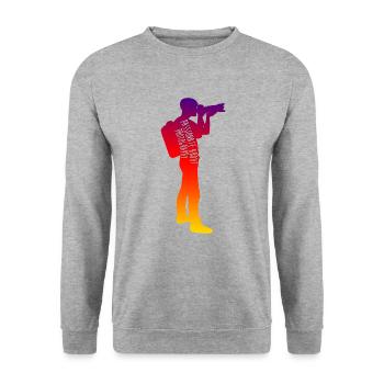 Photographie - Sweat-shirt Unisexe - gris chiné - Devant - Alina (178cm) & Michal (187cm)