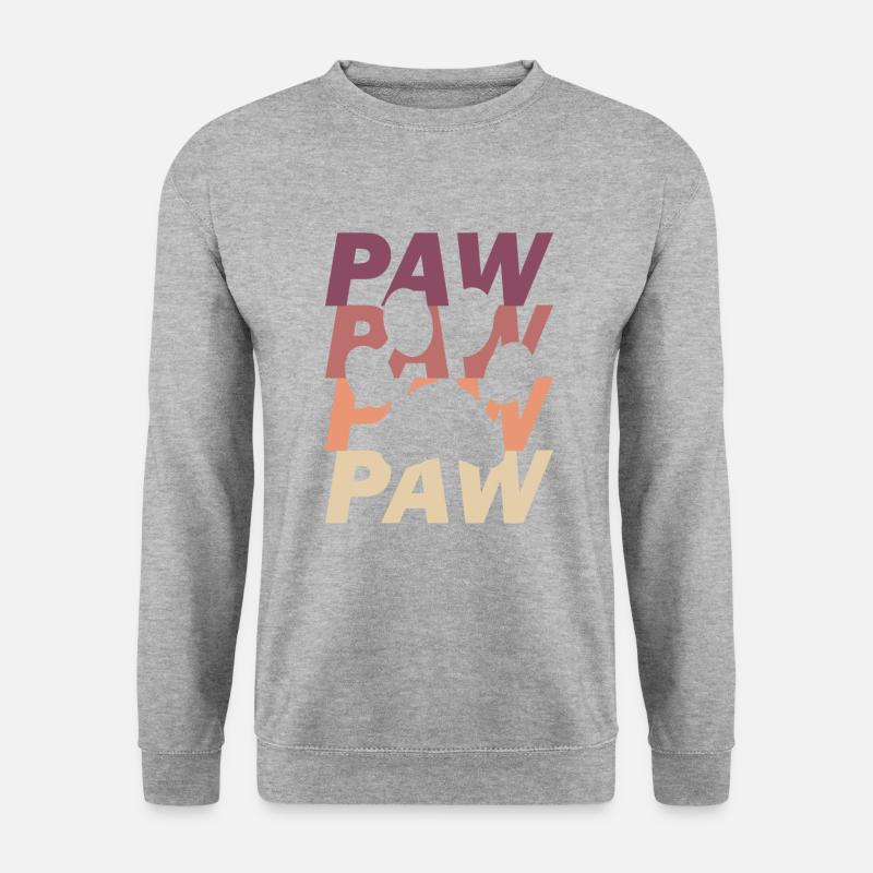 Pfotenabdruck - Unisex Pullover - Weißgrau meliert