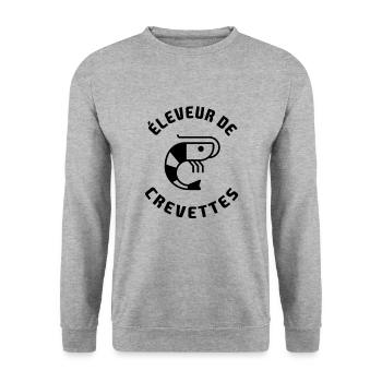 ÉLEVEUR DE CREVETTES CBS - Nouvelle version - Sweat-shirt Unisexe - gris chiné - Devant - Alina (178cm) & Michal (187cm)