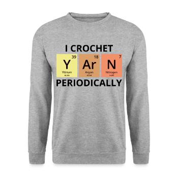 Crochet Crochet Crochet Crocheter Fil Drôle - Sweat-shirt Unisexe - gris chiné - Devant - Alina (178cm) & Michal (187cm)