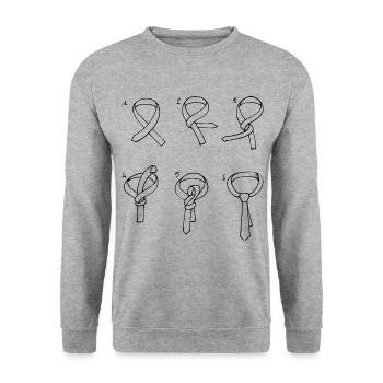 How to make a tie knot - Unisex Sweatshirt - salt & pepper - Front - Alina (178cm) & Michal (187cm)