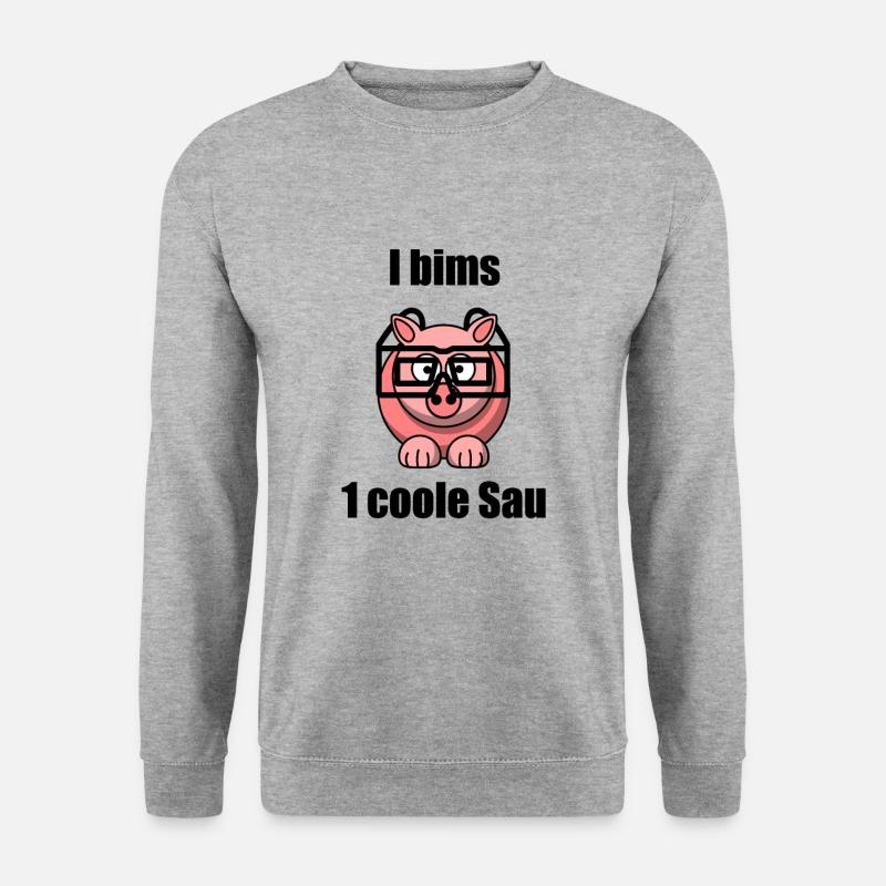 I bims 1 coole Sau - Unisex Pullover - Weißgrau meliert