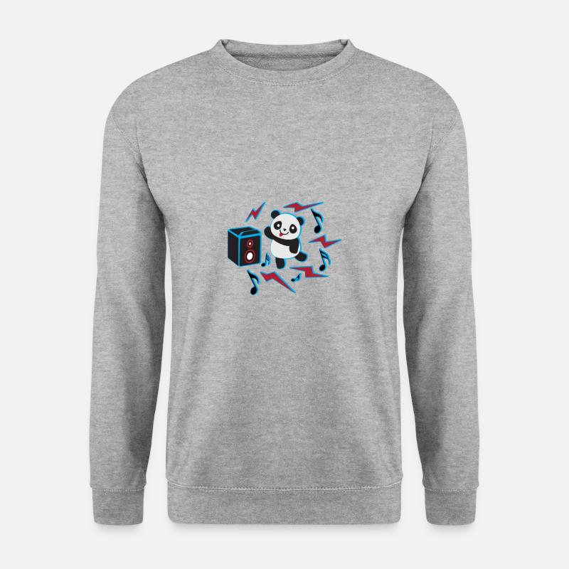 dancing panda - Unisex Pullover - Weißgrau meliert