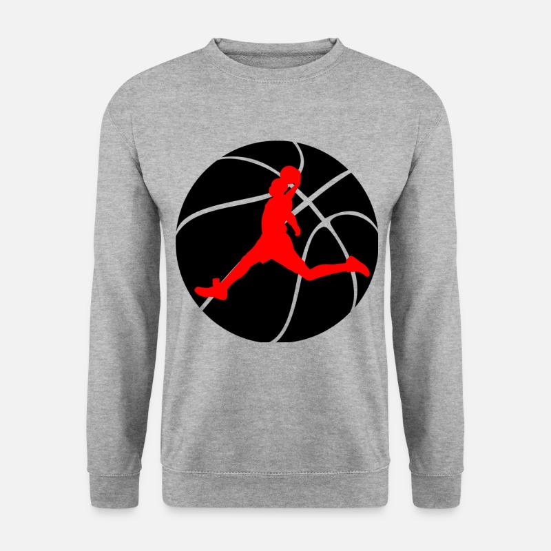 Basketballer Basketball Geschenk Idee - Unisex Pullover - Weißgrau meliert