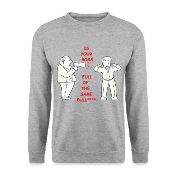 Boss - Unisex Pullover - Weißgrau meliert - Vorne - Alina (178cm) & Michal (187cm)