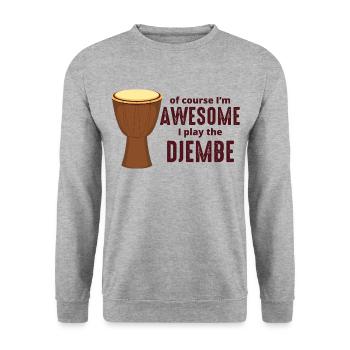 Djembe Player Drummer Music Drum Musician - Unisex Sweatshirt - salt & pepper - Front - Alina (178cm) & Michal (187cm)