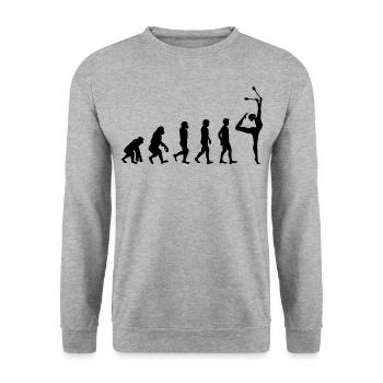 Clubs de gymnastique rythmique Gymnaste Evolution Drôle - Sweat-shirt Unisexe - gris chiné - Devant - Alina (178cm) & Michal (187cm)
