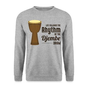Djembe Player Drummer Music Drum Musician - Unisex Sweatshirt - salt & pepper - Front - Alina (178cm) & Michal (187cm)
