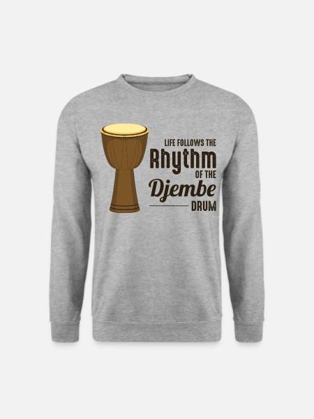 Djembe-Spieler Schlagzeuger Musik Schlagzeuger Musiker - Unisex Pullover - Weißgrau meliert