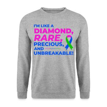 Diamond Like Rare Disease Stand Out for Awareness - Unisex Sweatshirt - salt & pepper - Front - Alina (178cm) & Michal (187cm)