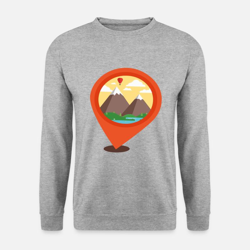 Standort GPS - Unisex Pullover - Weißgrau meliert