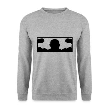 Muscle man very strong - Unisex Sweatshirt - salt & pepper - Front - Alina (178cm) & Michal (187cm)