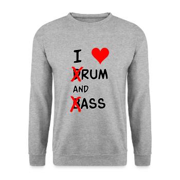 J'adore le rhum et les basses - Sweat-shirt Unisexe - gris chiné - Devant - Alina (178cm) & Michal (187cm)