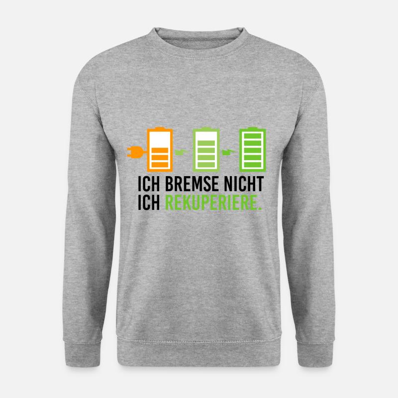 Elektroauto Elektromobilität E Auto Rekuperieren - Unisex Pullover - Weißgrau meliert