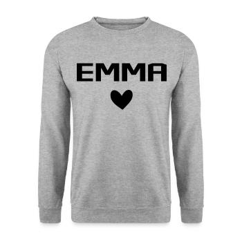 Emma Cœur - Sweat-shirt Unisexe - gris chiné - Devant - Alina (178cm) & Michal (187cm)