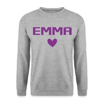 Emma Cœur - Sweat-shirt Unisexe - gris chiné - Devant - Alina (178cm) & Michal (187cm)