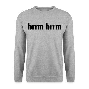 brrm brrm - Unisex Pullover - Weißgrau meliert - Vorne - Alina (178cm) & Michal (187cm)