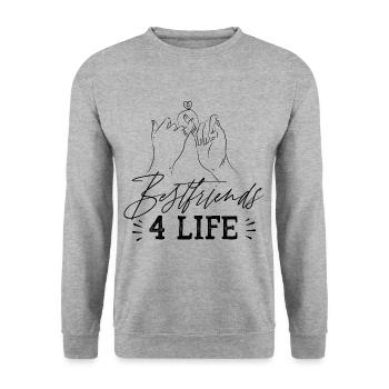 Les meilleurs amis pour la vie l’amitié rengaine - Sweat-shirt Unisexe - gris chiné - Devant - Alina (178cm) & Michal (187cm)