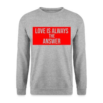 love is always the answer - Unisex Sweatshirt - salt & pepper - Front - Alina (178cm) & Michal (187cm)