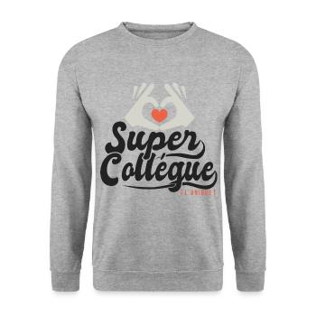 Super collégue l'unique cadeau collegue - Sweat-shirt Unisexe - gris chiné - Devant - Alina (178cm) & Michal (187cm)