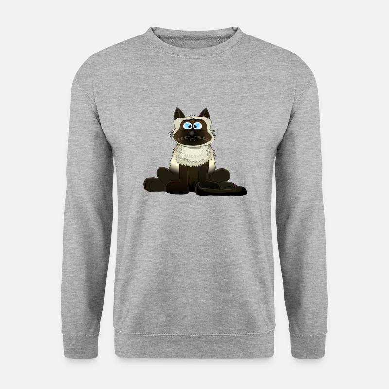 Siamkatze - Unisex Pullover - Weißgrau meliert