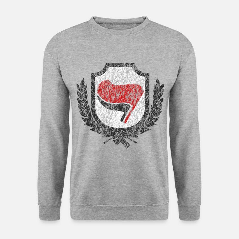 antifa symbol - Unisex Pullover - Weißgrau meliert