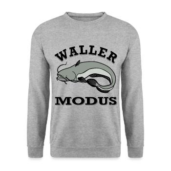 Waller - Wels Modus - Unisex Pullover - Weißgrau meliert - Vorne - Alina (178cm) & Michal (187cm)