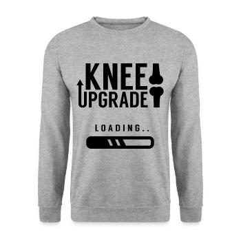 Aufrüstung Des Knies Genesung OP Operation Knie - Unisex Pullover - Weißgrau meliert - Vorne - Alina (178cm) & Michal (187cm)