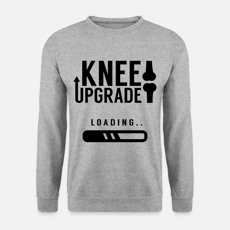 Aufrüstung Des Knies Genesung OP Operation Knie - Unisex Pullover - Weißgrau meliert
