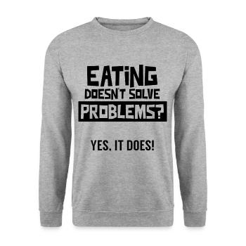 Food does not solve any problems? Diabetic Diabetes - Unisex Sweatshirt - salt & pepper - Front - Alina (178cm) & Michal (187cm)