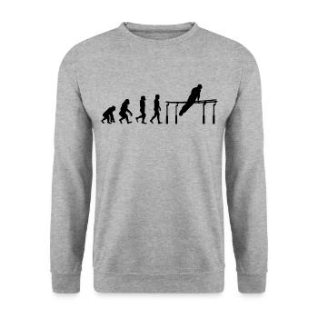 Kunstturnen Parallelbarren Turner Evolution - Unisex Pullover - Weißgrau meliert - Vorne - Alina (178cm) & Michal (187cm)