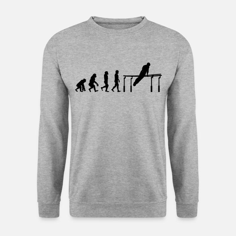 Kunstturnen Parallelbarren Turner Evolution - Unisex Pullover - Weißgrau meliert