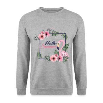 Sommer Sonne Strand Urlaub Meer Geschenkidee - Unisex Pullover - Weißgrau meliert - Vorne - Alina (178cm) & Michal (187cm)