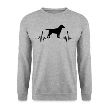 Labrador Retriever Chien Pet Lab Puppy Heartbeat - Sweat-shirt Unisexe - gris chiné - Devant - Alina (178cm) & Michal (187cm)